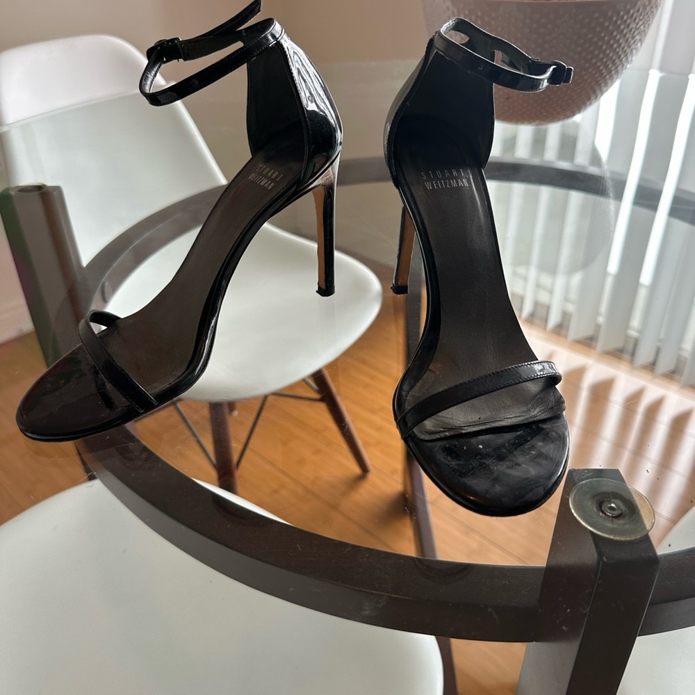 Stuart Weitzman Black Ankle Strap Heels size 7